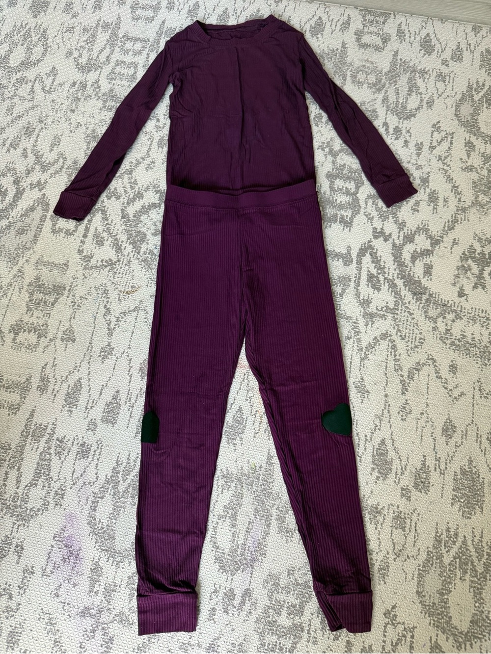 Little Sleepies plum ribbed pjs 4T